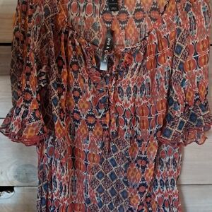 Vibrant Boho Print Blouse
